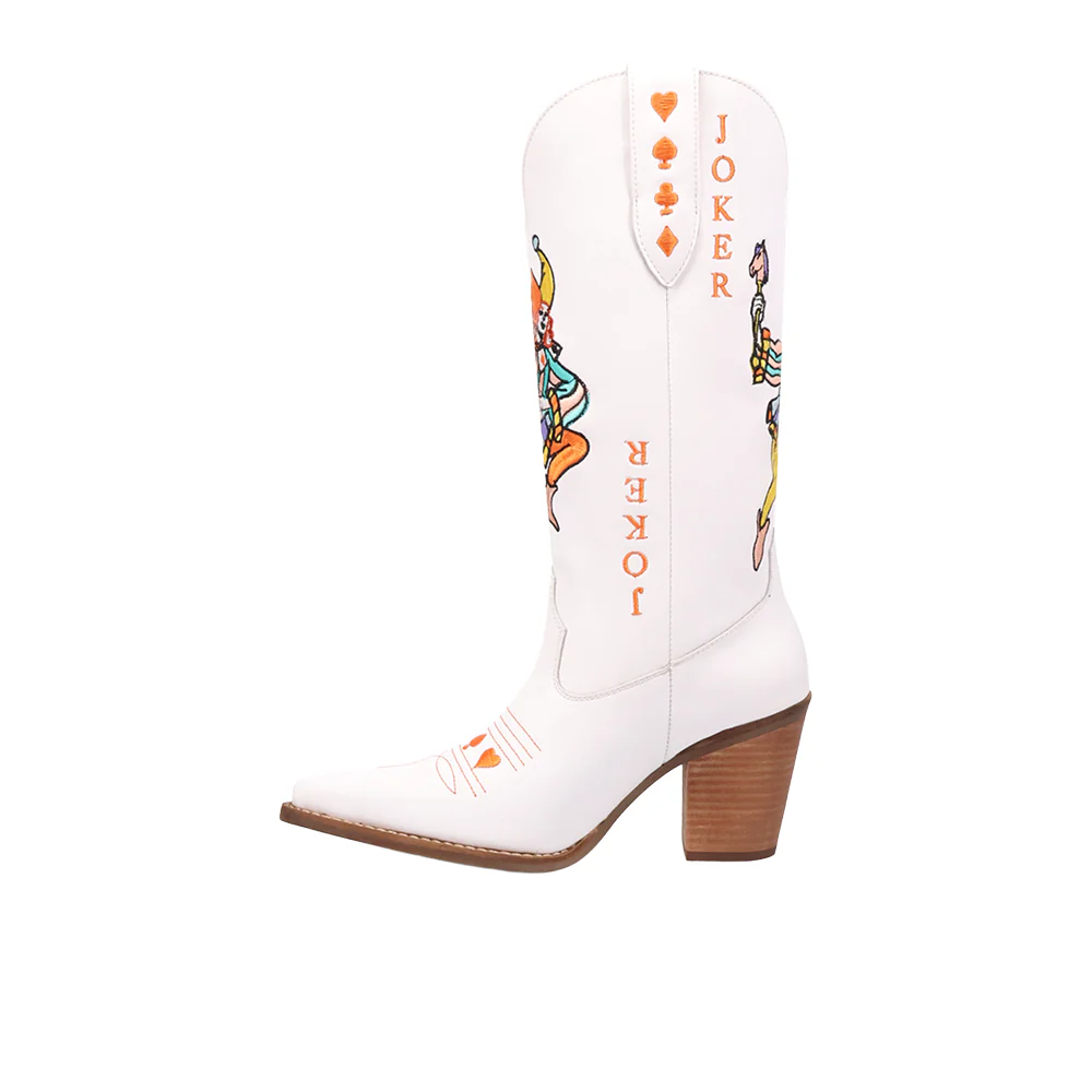 Joker Graphic Embroidered Snip Toe Pull On Cowboy Boots - Image 3