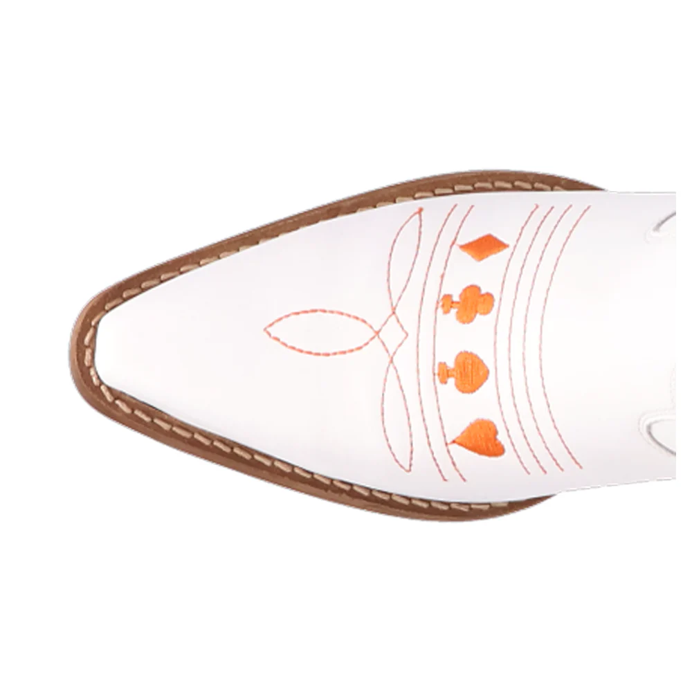 Joker Graphic Embroidered Snip Toe Pull On Cowboy Boots - Image 4