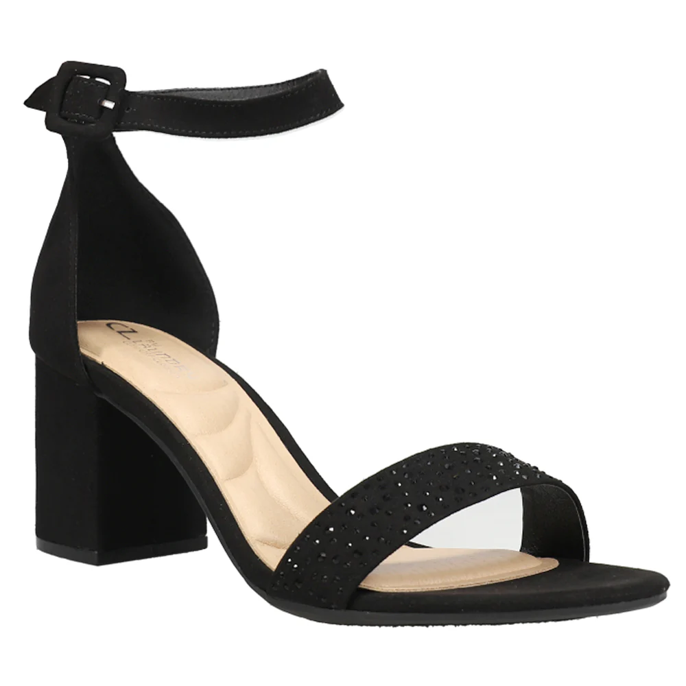 Jolly Rhinestone Block Heel Sandals - Image 2