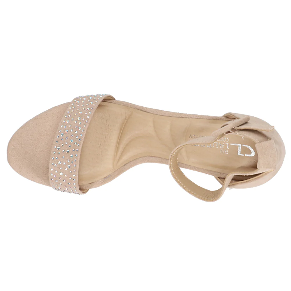 Jolly Rhinestone Block Heel Ankle Strap Sandals - Image 4