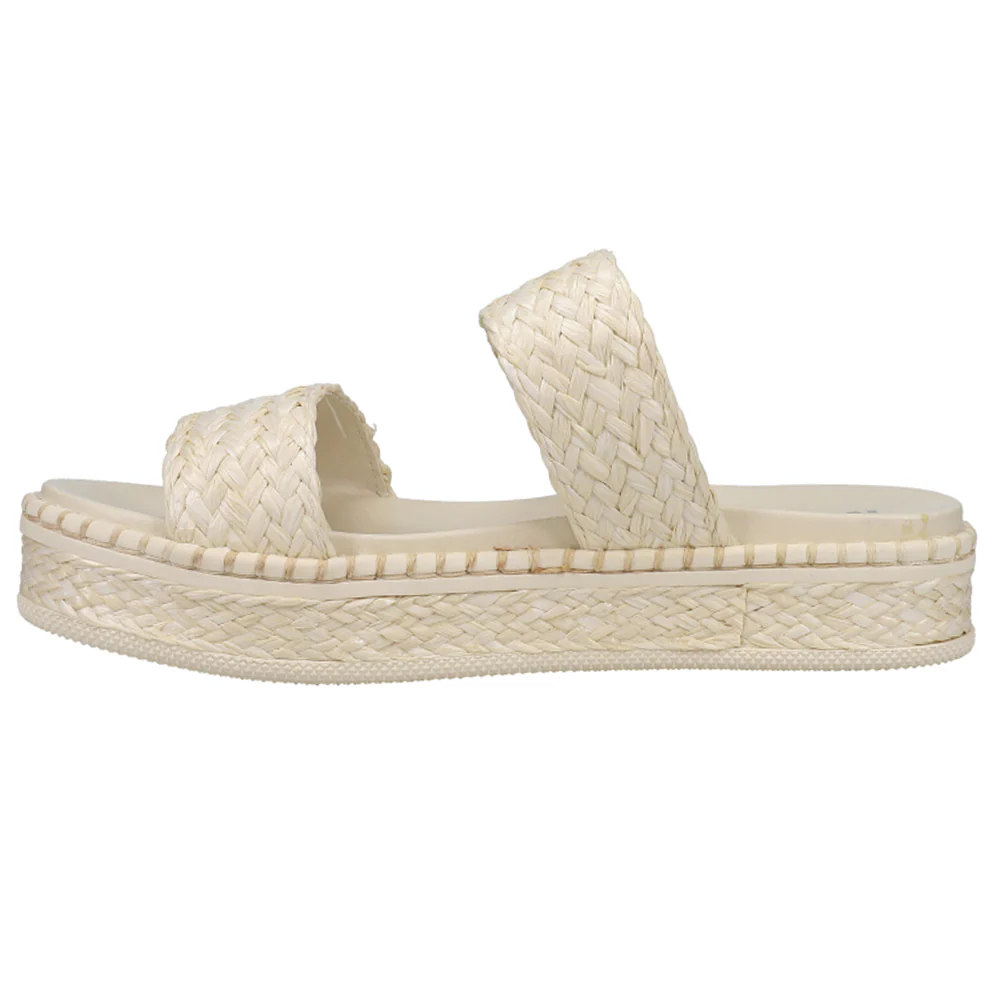 Kady Braided Raffia Platform Slide Sandals - Image 3
