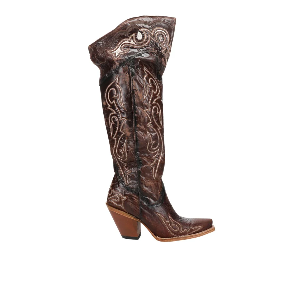 Kommotion Embroidered Snip Toe Zippered Cowboy Boots