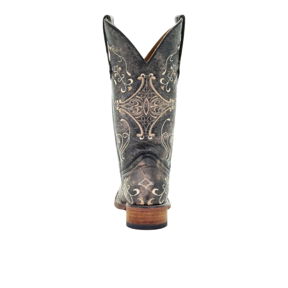 Dragonfly Embroidered Square Toe Cowboy Boots - Image 3