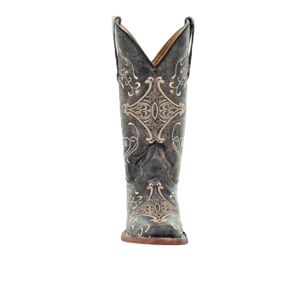 Dragonfly Embroidered Square Toe Cowboy Boots - Image 5