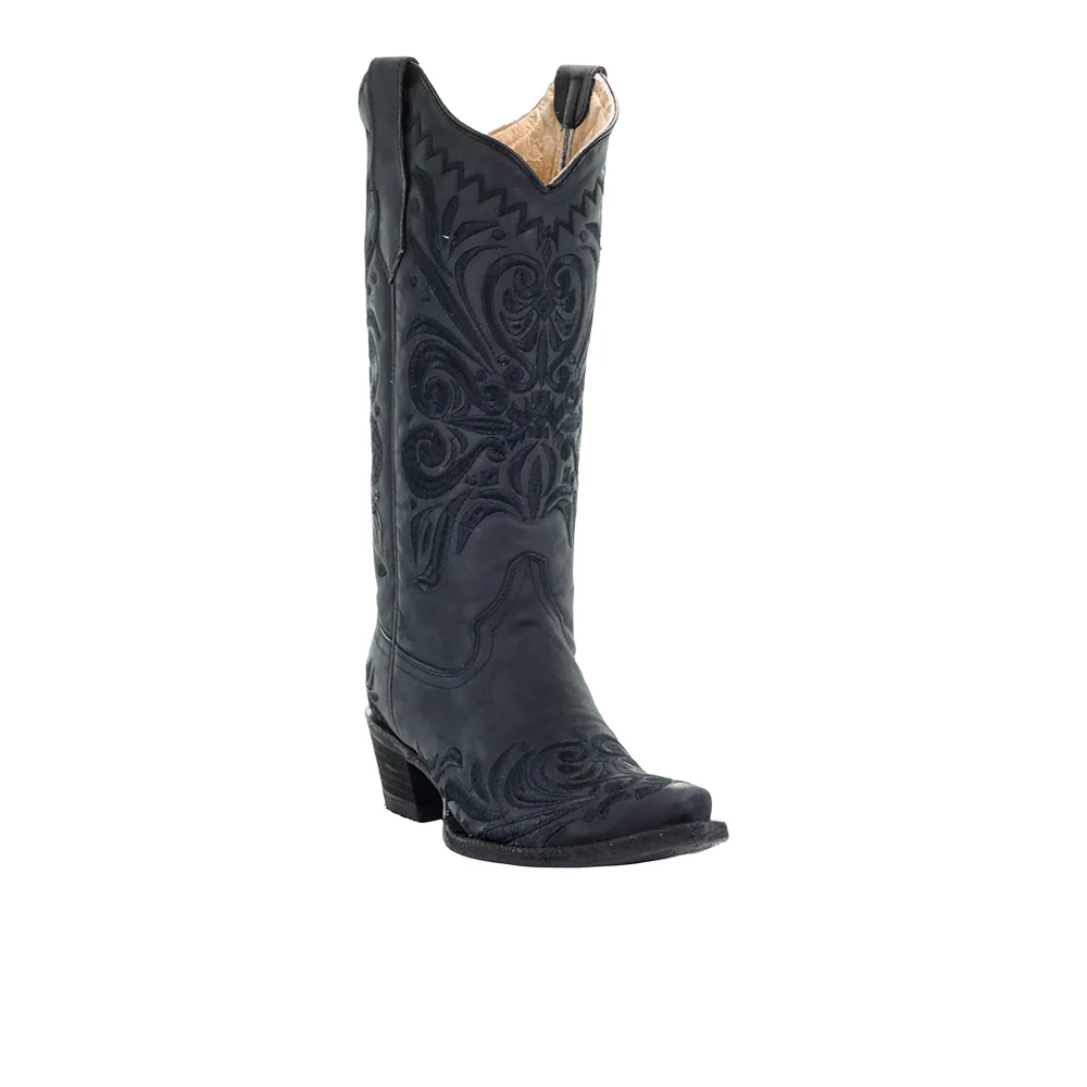 Filigree Embroidery Snip Toe Cowboy Boots - Image 2