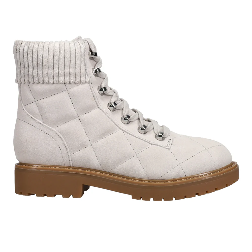 Lakely x Martha Stewart Quilted Round Toe Combat Boots