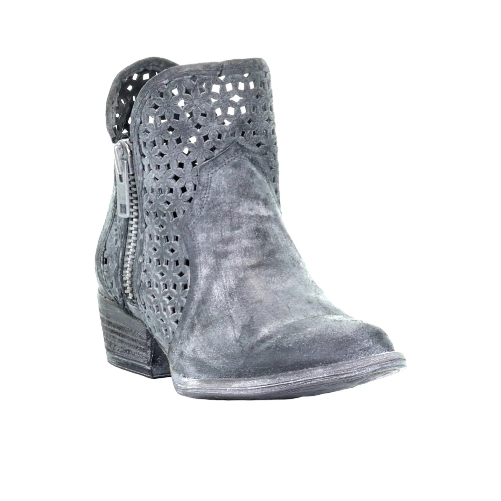 Cut Out Shortie Ankle Round Toe Zippered Cowboy Booties - Image 2