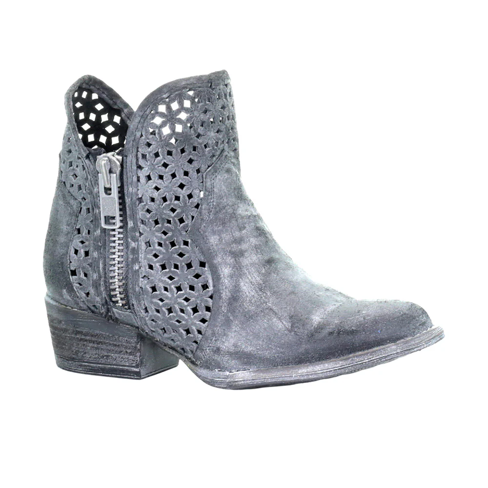 Cut Out Shortie Ankle Round Toe Zippered Cowboy Booties - Image 5