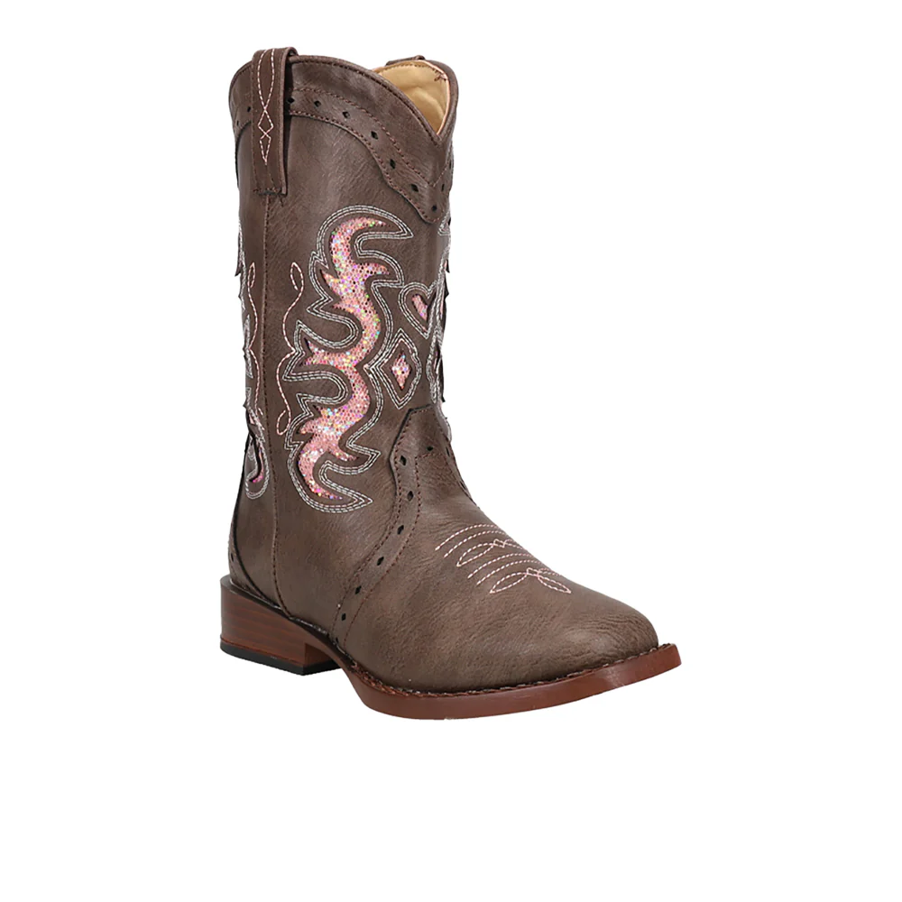 Lexi Rhinestone Square Toe Cowboy Boots (Little Kid-Big Kid) - Image 2