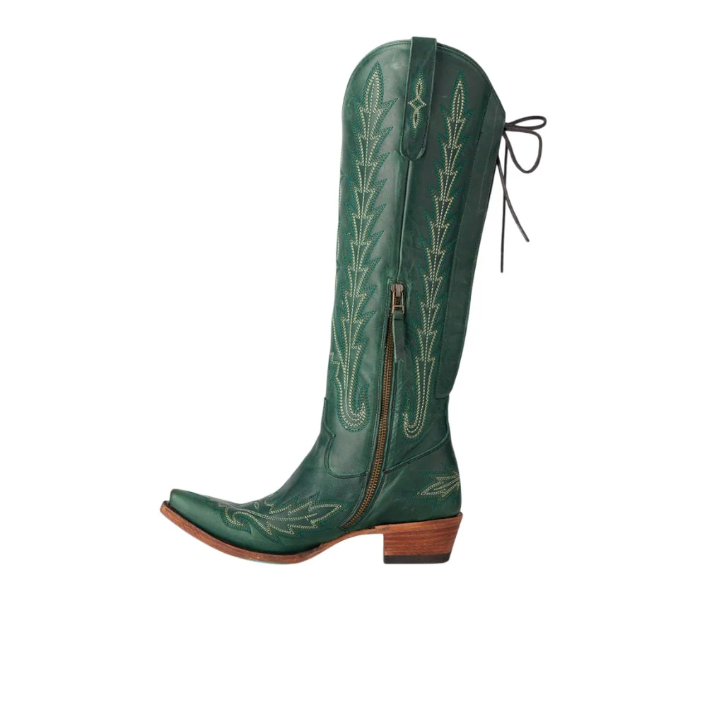 Lexington Knee High Embroidered Corset Cowboy Boots - Image 3