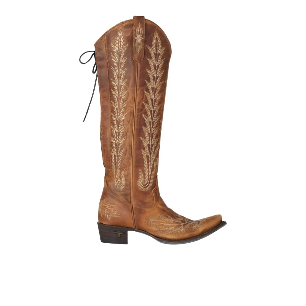 Lexington Knee High Embroidered Corset Cowboy Boots