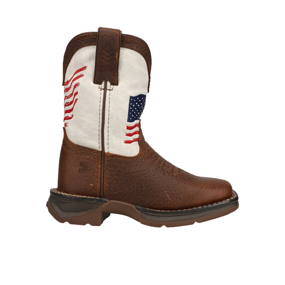 Distressed Flag Patriotic Cowboy Square Toe Boots (Toddler-Little Kid)
