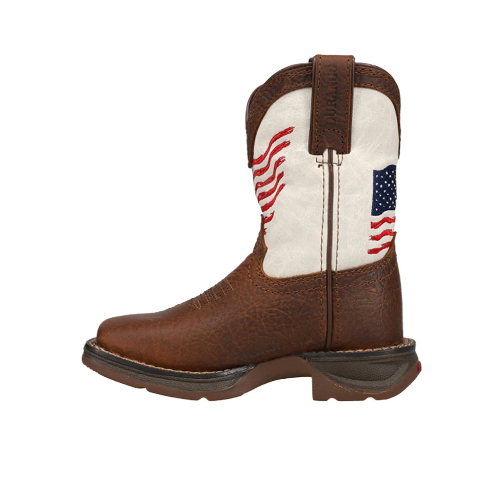 Distressed Flag Patriotic Cowboy Square Toe Boots (Toddler-Little Kid) - Image 3