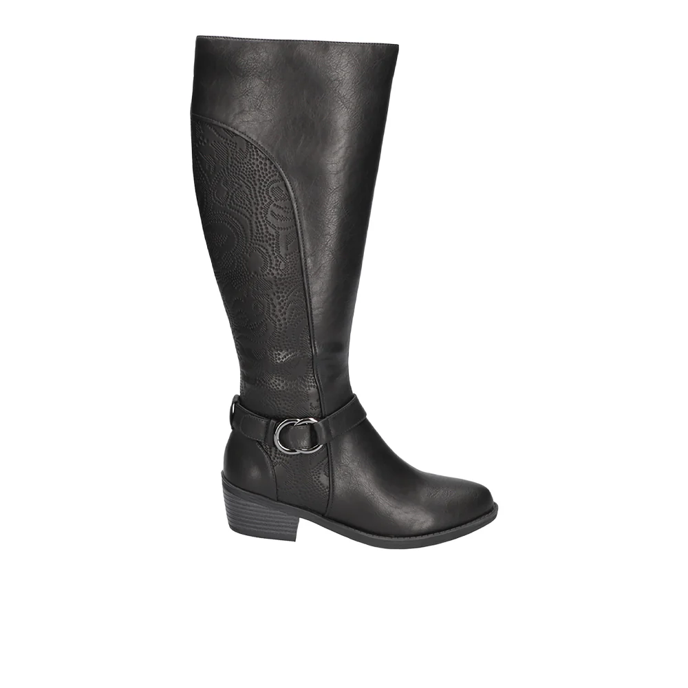 Luella Embossed Zippered Riding Boots
