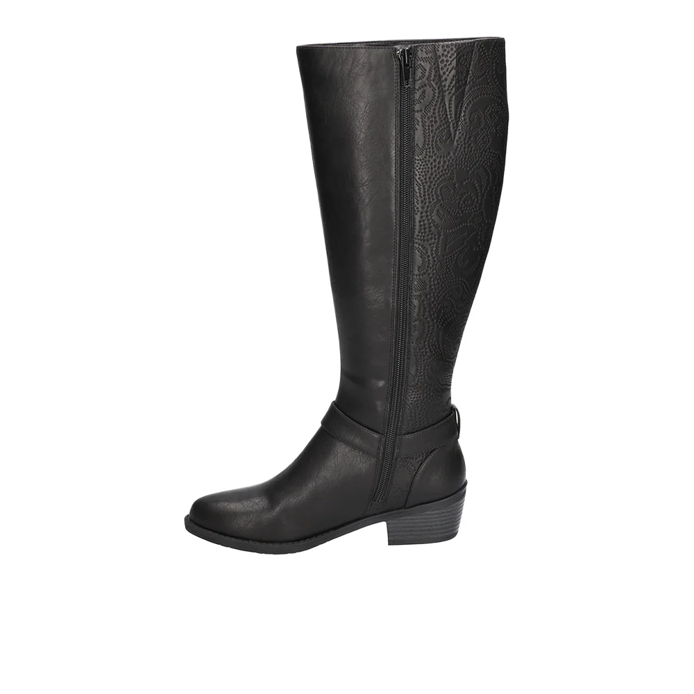 Luella Embossed Zippered Riding Boots - Image 3