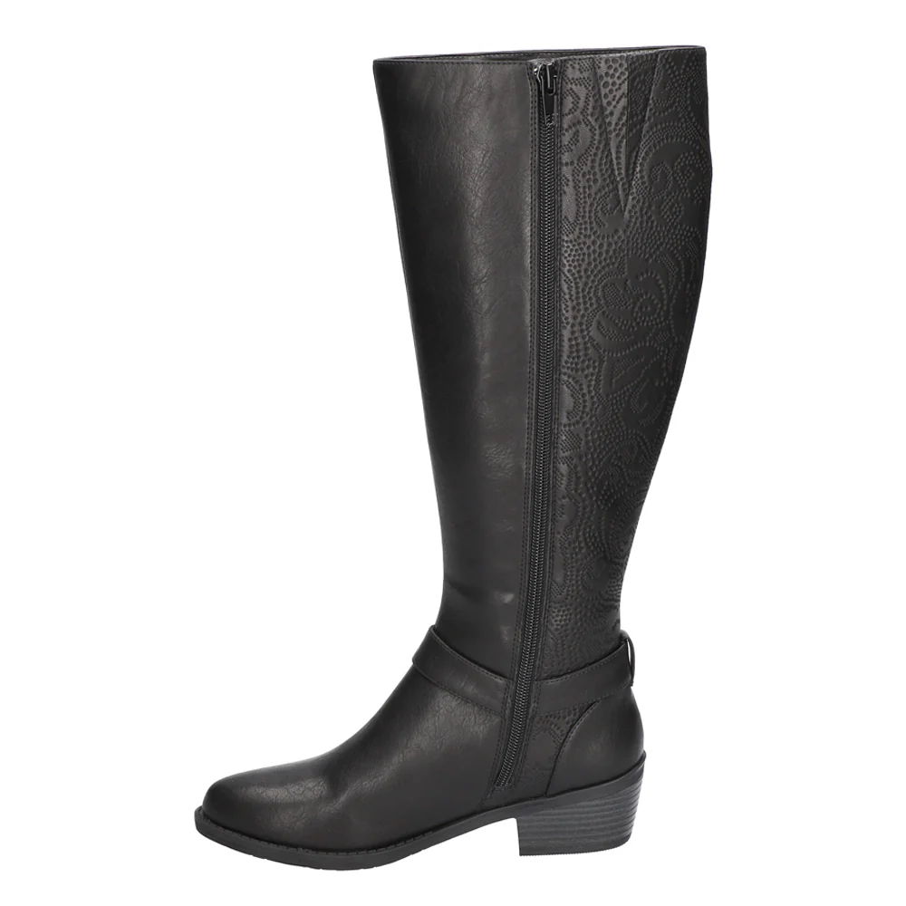 Luella Embossed Zippered Riding Boots - Image 3