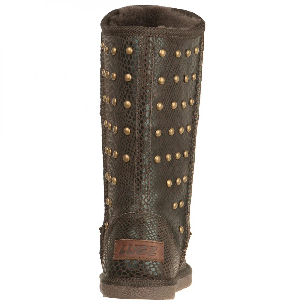 Kimi Snake Studded Round Toe Pull On Boots - Image 3