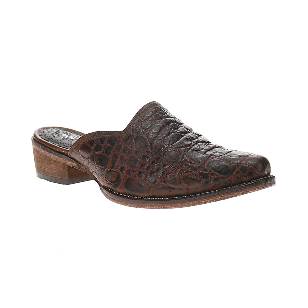 Lynelle Embossed Caiman Print Slip On Mules - Image 2