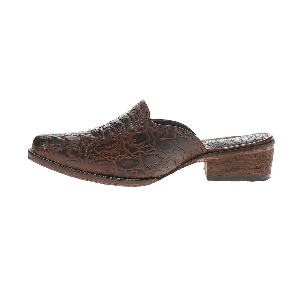 Lynelle Embossed Caiman Print Slip On Mules - Image 3
