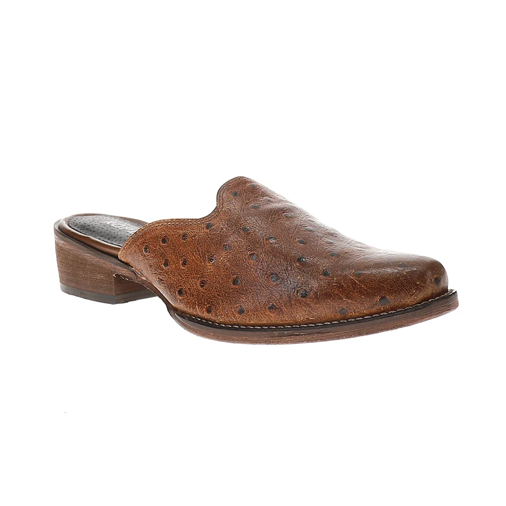 Lynelle Embossed Ostrich Print Slip On Mules - Image 2