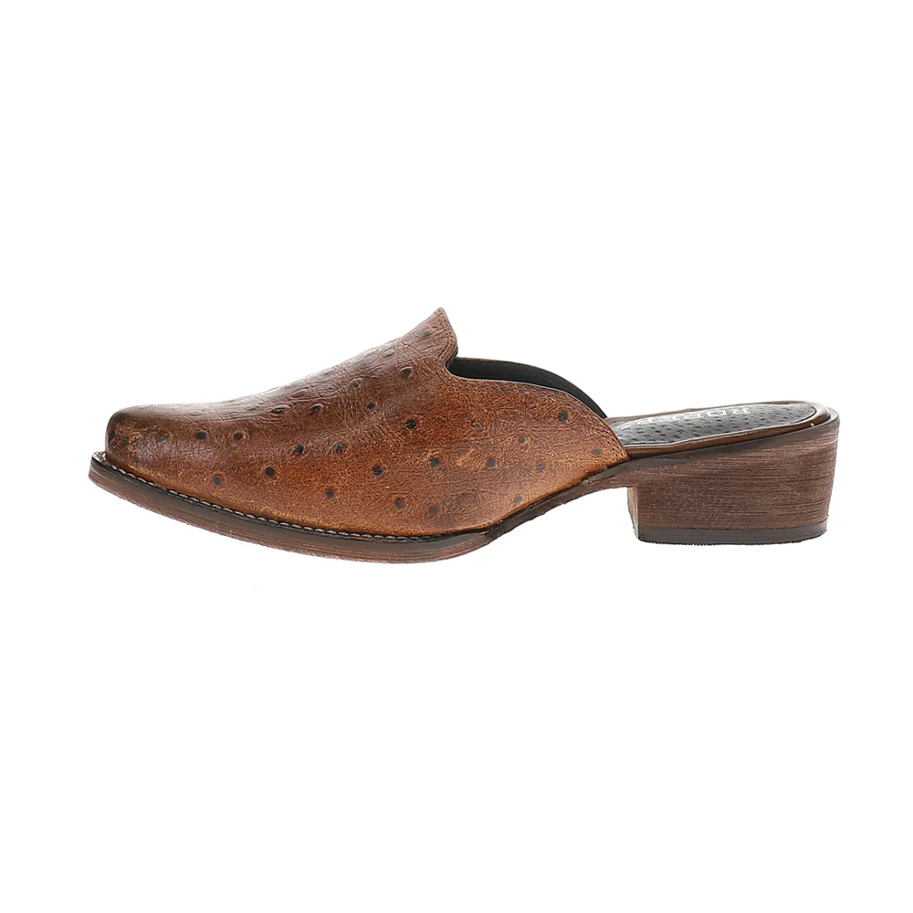 Lynelle Embossed Ostrich Print Slip On Mules - Image 3