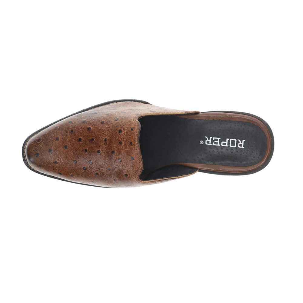 Lynelle Embossed Ostrich Print Slip On Mules - Image 4