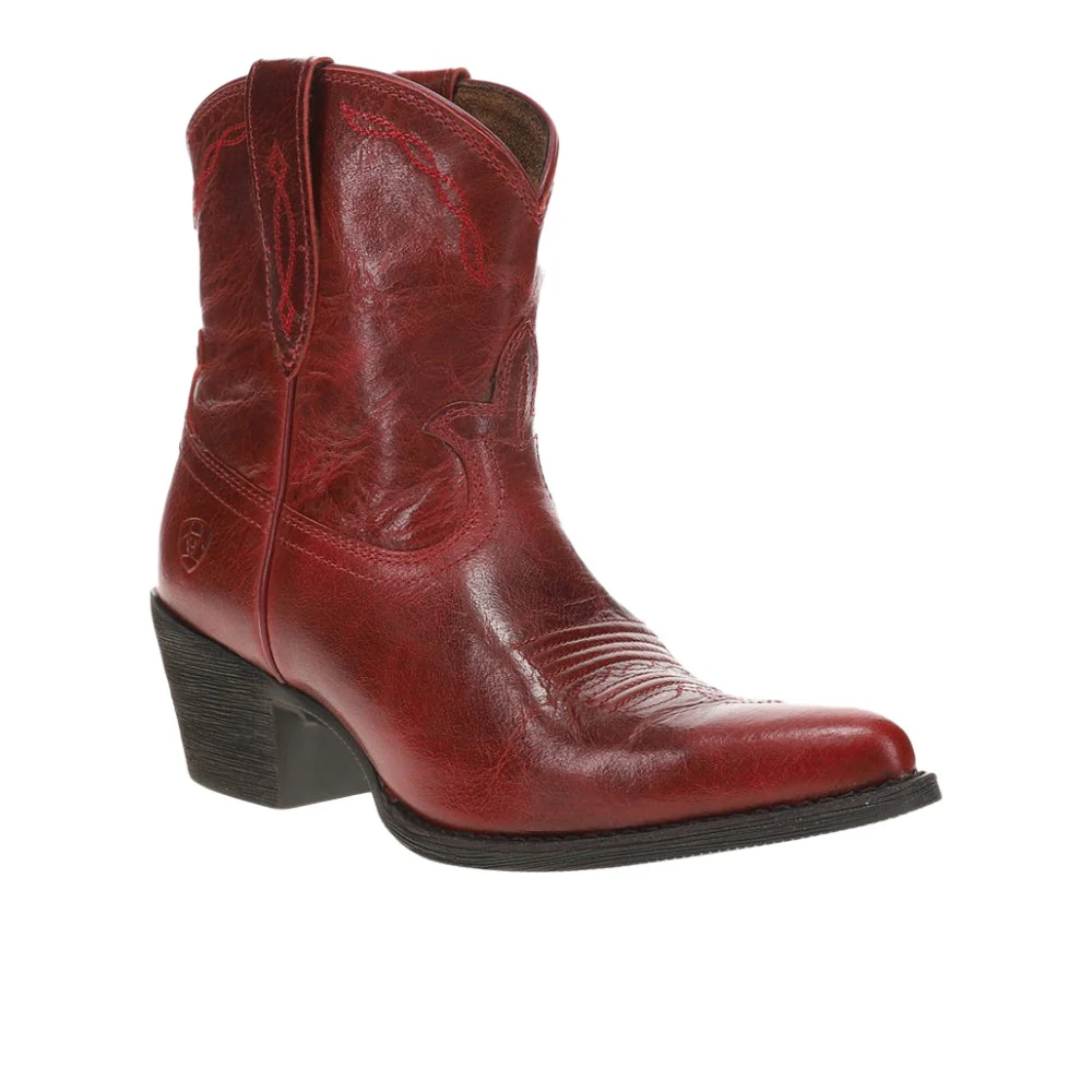 Maggie Embroidered Pointed Toe Pull On Cowboy Booties - Image 2