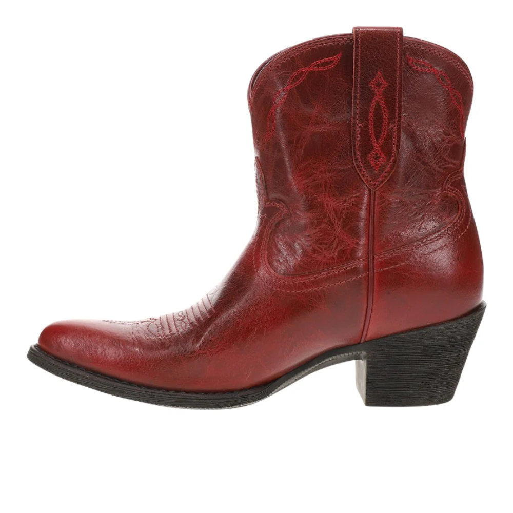 Maggie Embroidered Pointed Toe Pull On Cowboy Booties - Image 3
