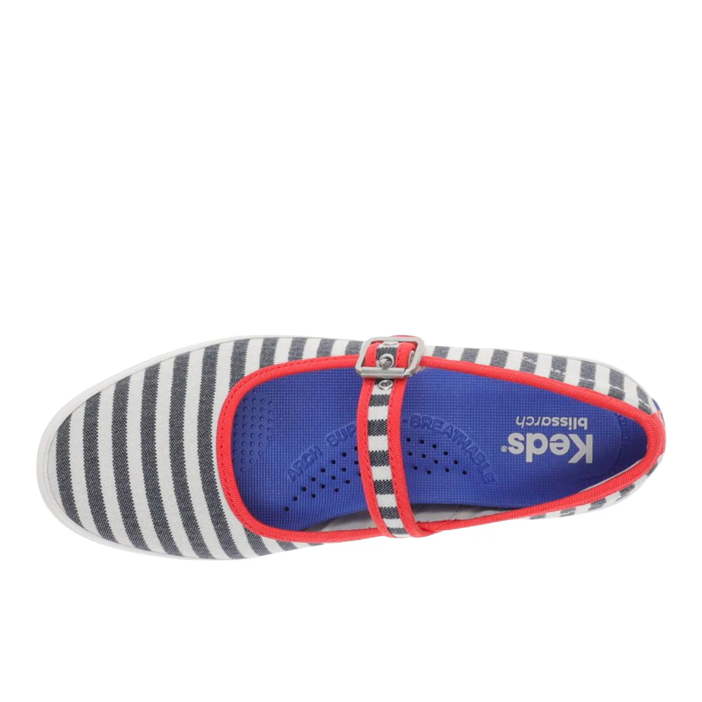 Maisie Stripe Twill Mary Jane Flats - Image 4
