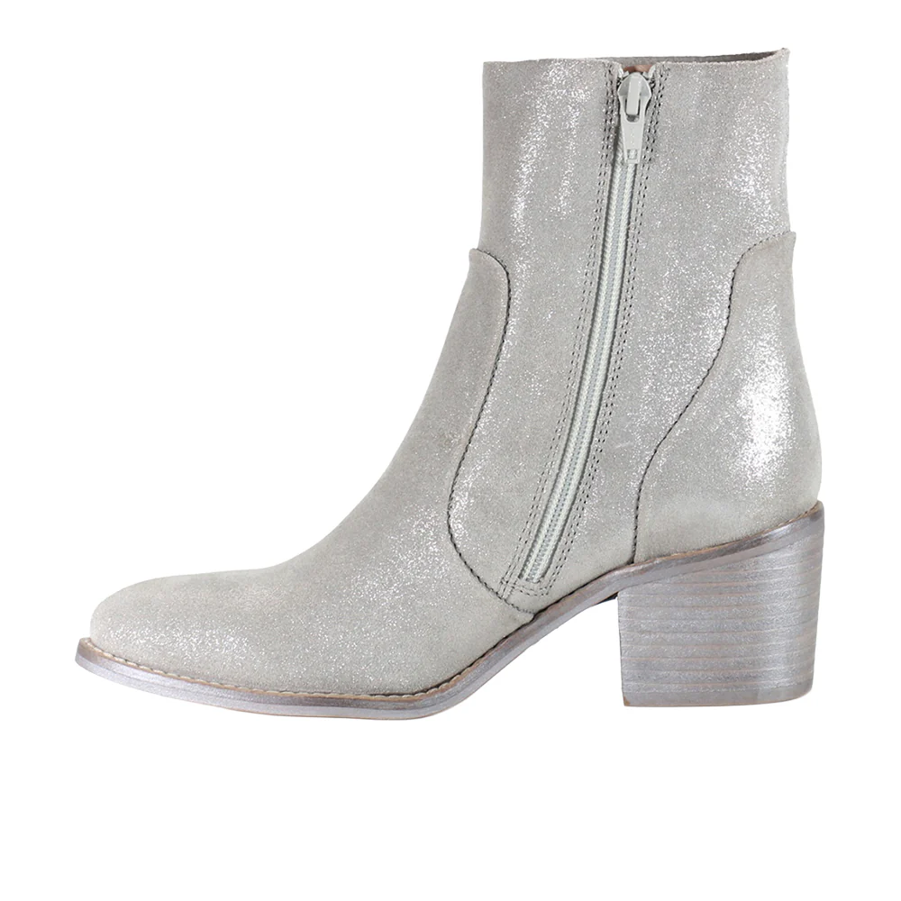 Majestic Metallic Zippered Round Toe Booties - Image 3