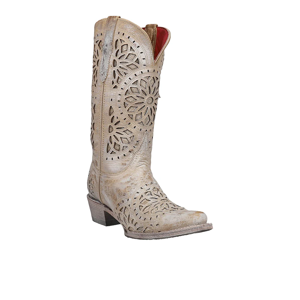 Mandala Metallic Inlay Snip Toe Cowboy Boots - Image 2