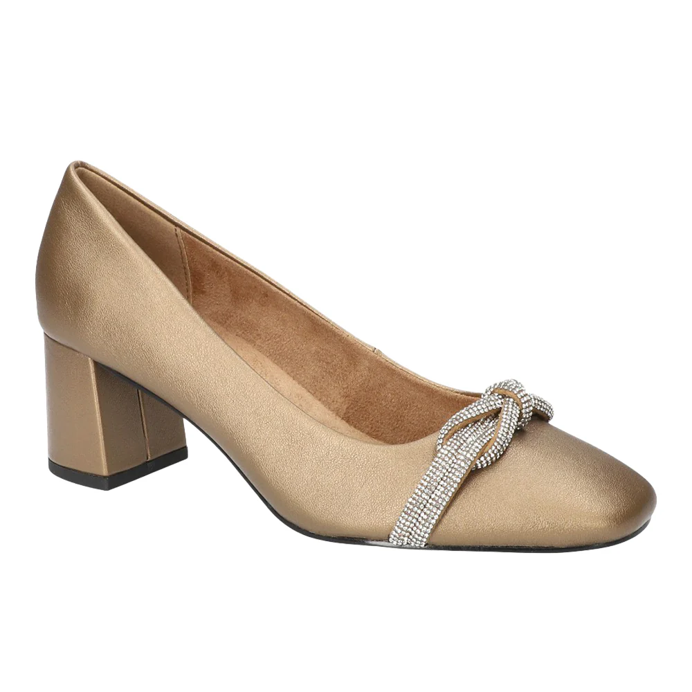 Marigold Jewel Knot Square Toe Pumps - Image 2