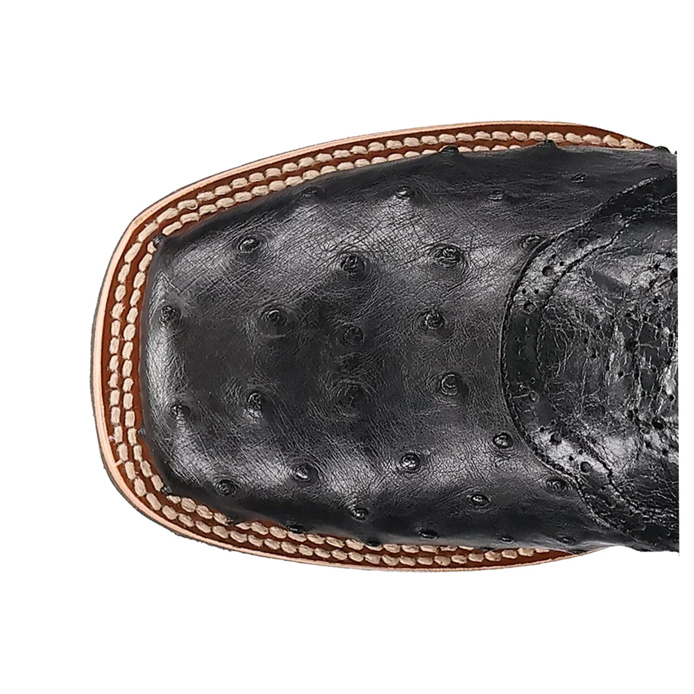Martel Full Quill Ostrich Pull On Square Toe Cowboy Boots - Image 4
