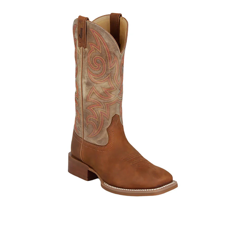 May Day 13 Inch Embroidered Square Toe Pull On Cowboy Boots - Image 2