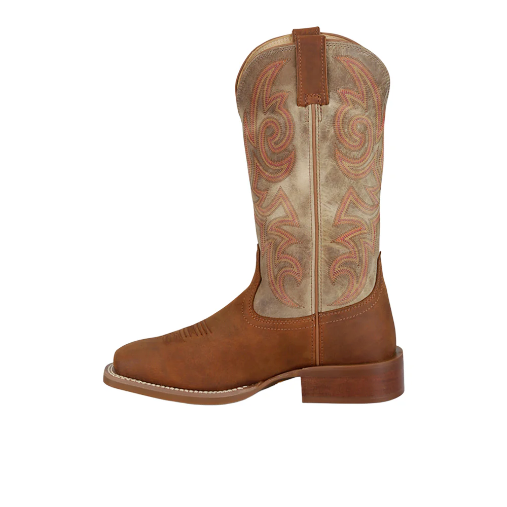 May Day 13 Inch Embroidered Square Toe Pull On Cowboy Boots - Image 3