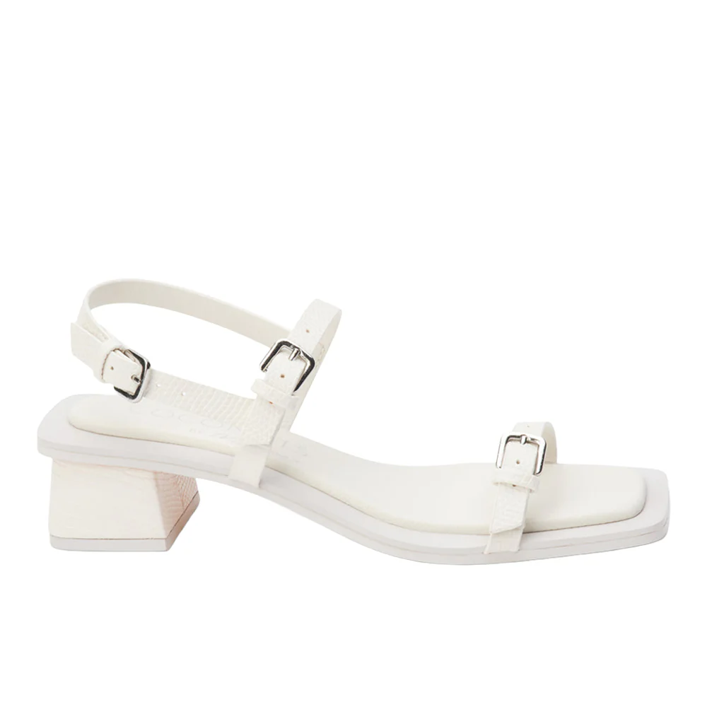 Maya Lizard Block Heel Slingback Sandals