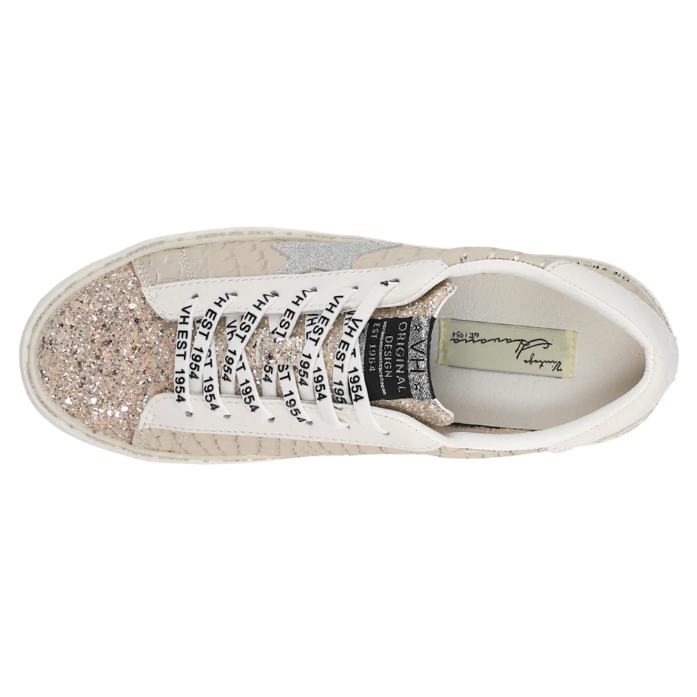 Maya Glitter Metallic Lace Up Sneakers - Image 4
