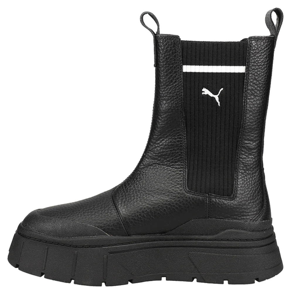 Mayze Stack Round Toe Pull On Platform Chelsea Boots - Image 3
