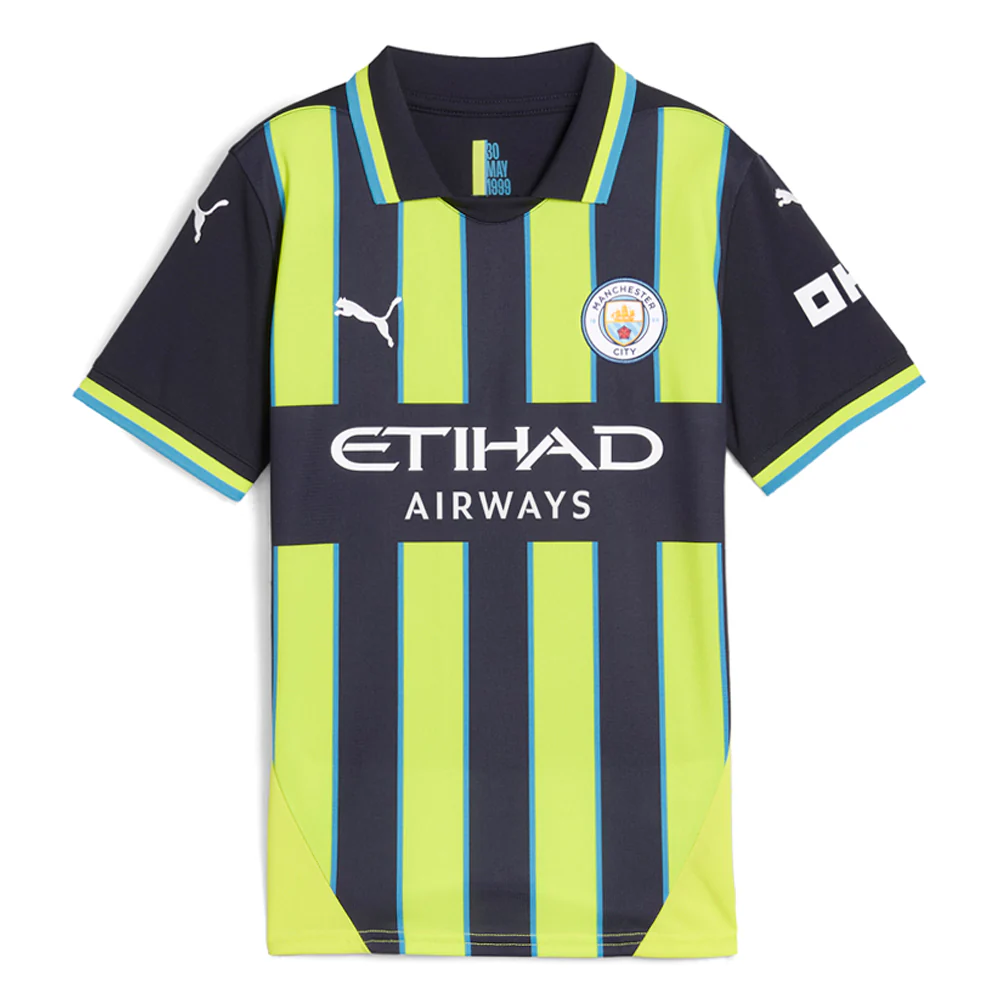 Manchester City F.C. Away Collared Short Sleeve Replica Jersey (Youth)
