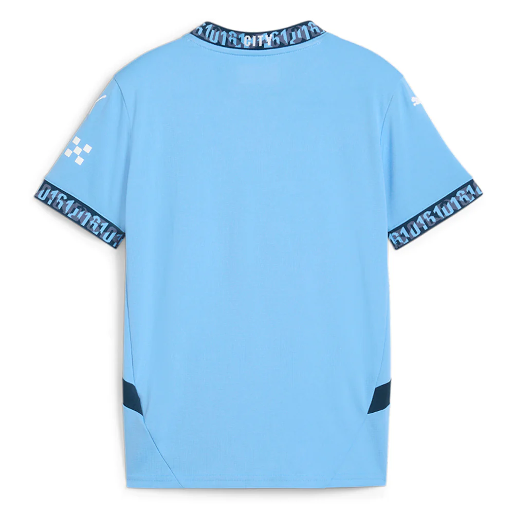 Manchester City F.C. Crew Neck Short Sleeve Home Soccer Jersey Replica (Youth) - Image 2