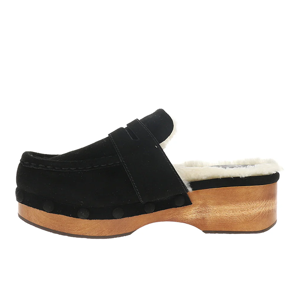 Melody Shearling Platform Clogs - Image 3