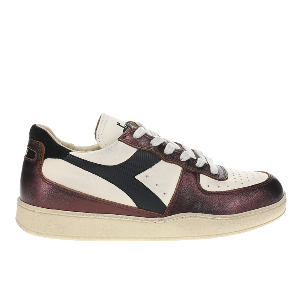 Mi Basket Low Metallic Dirty Lace Up Sneakers