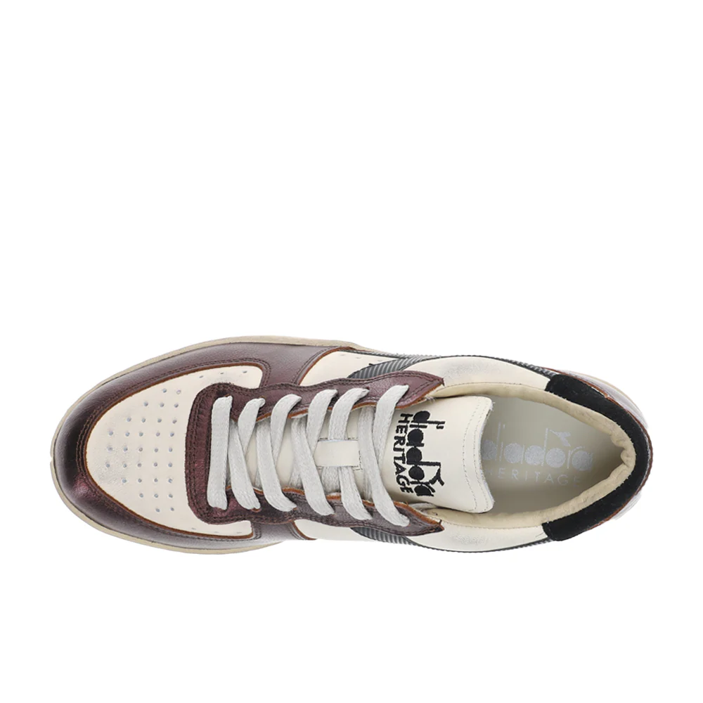 Mi Basket Low Metallic Dirty Lace Up Sneakers - Image 4