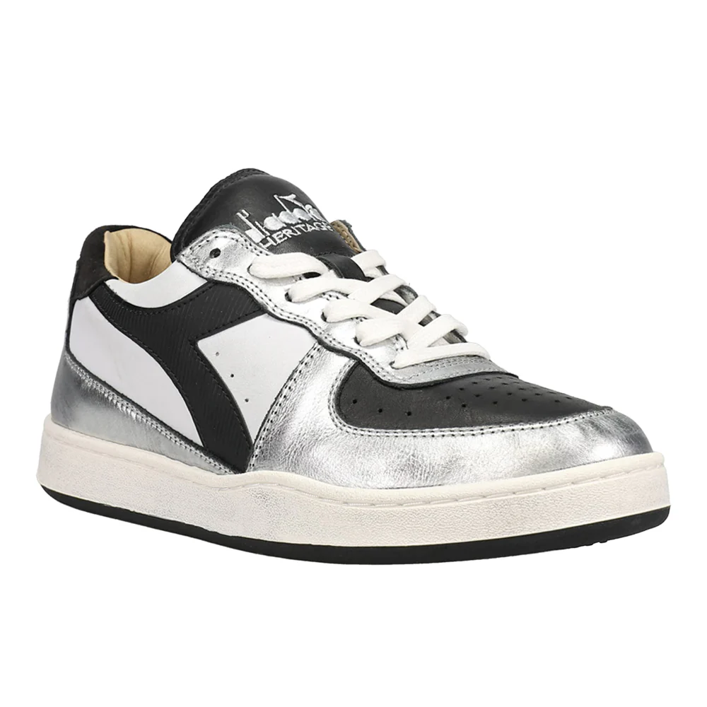 Mi Basket Low Metallic Dirty Lace Up Sneakers - Image 2