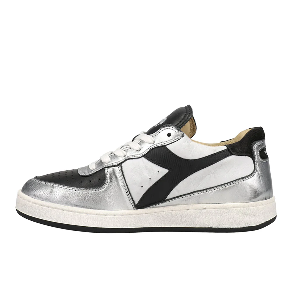 Mi Basket Low Metallic Dirty Lace Up Sneakers - Image 3