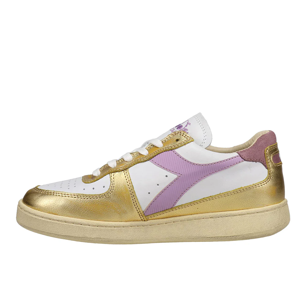 Mi Basket Low Metallic Dirty Lace Up Sneakers - Image 3