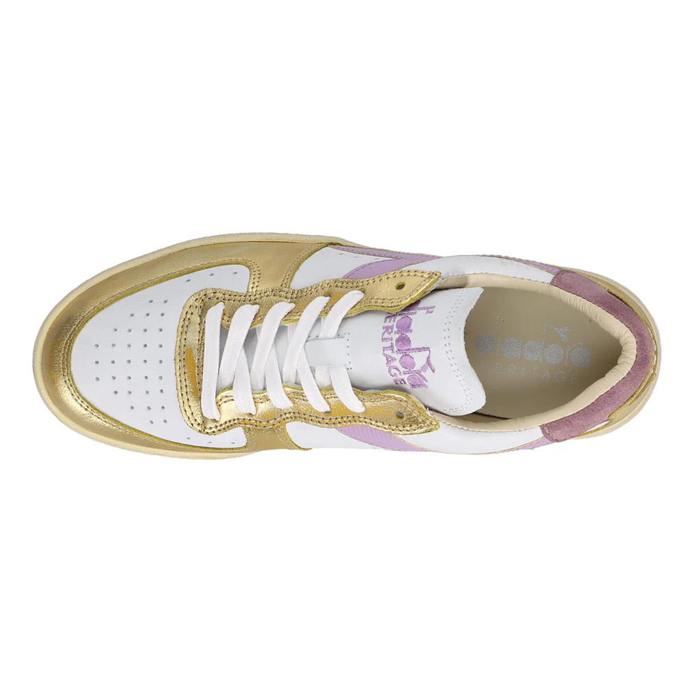 Mi Basket Low Metallic Dirty Lace Up Sneakers - Image 4