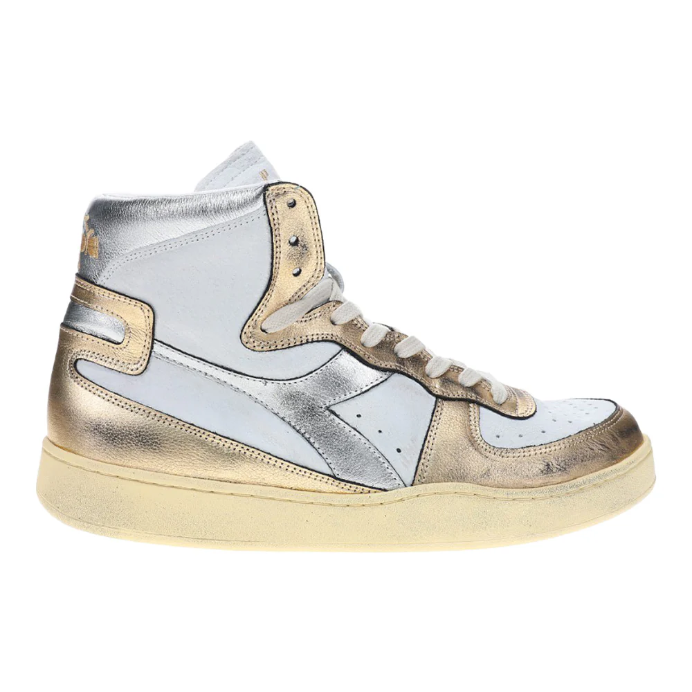 Mi Basket Metallic Pigskin Used High Top Sneakers
