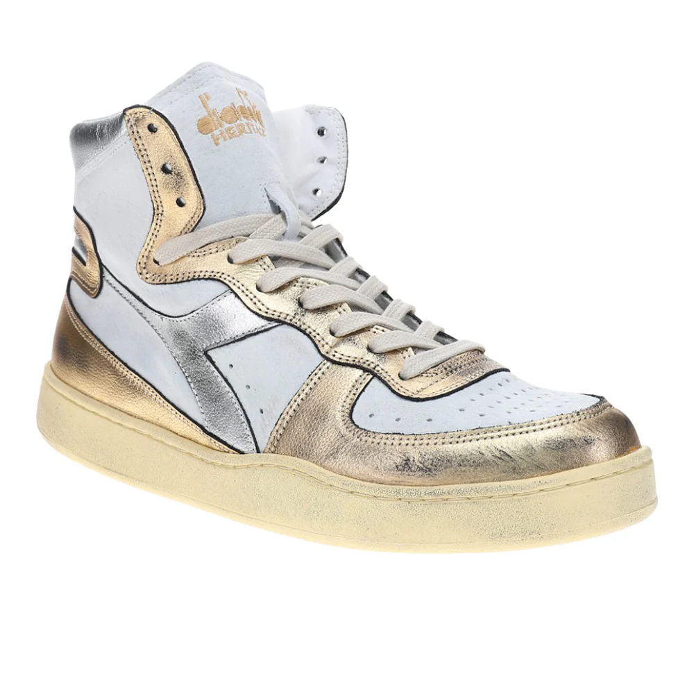 Mi Basket Metallic Pigskin Used High Top Sneakers - Image 2