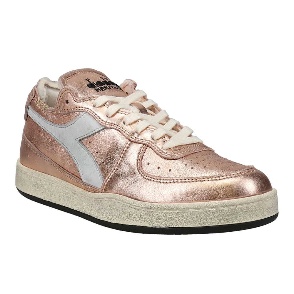 Mi Basket Row Cut Metallic Used Lace Up Sneakers - Image 2